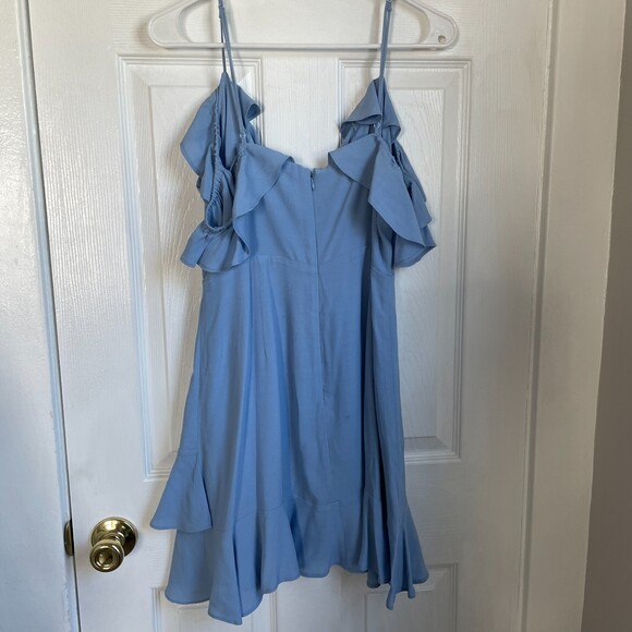 MAJORELLE Salsa Baby Blue ruffle mini Dress - Picture 10 of 13